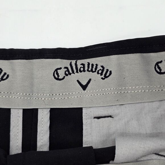 Callaway Golf Shorts Men's 32 Soild Black Flat Front Stretch Waist 10" Inseam - Picture 4 of 6